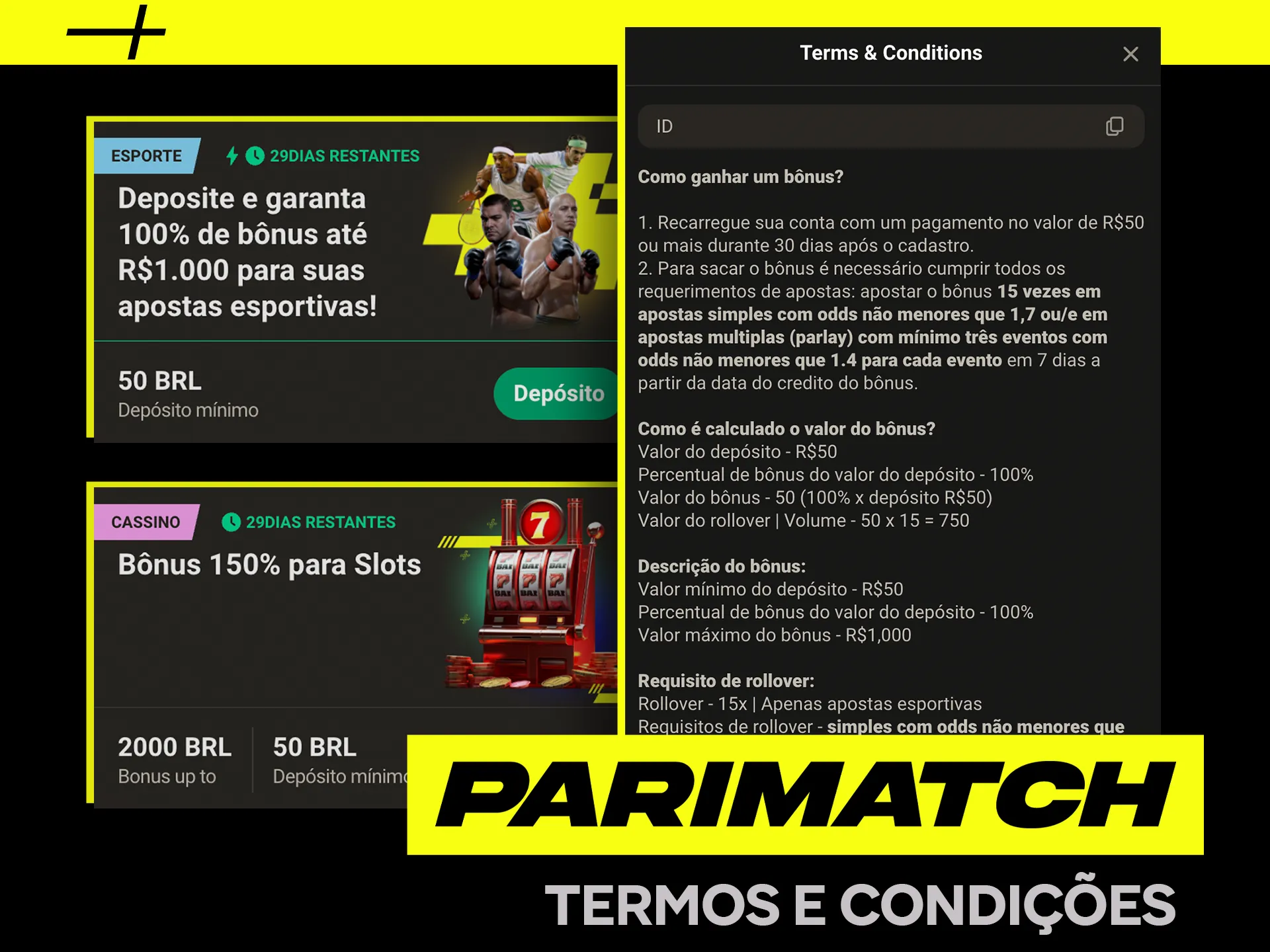 Condições para receber e retirar o bônus Parimatch.
