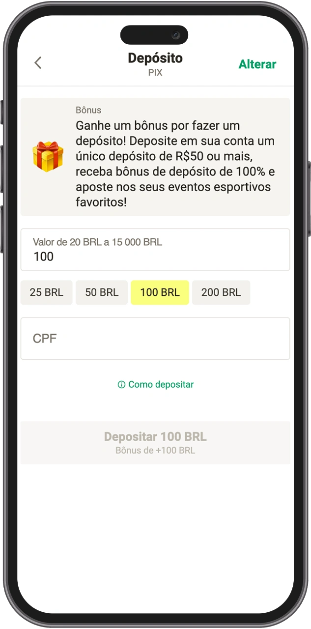 Faça um depósito na Parimatch para o Brasil.